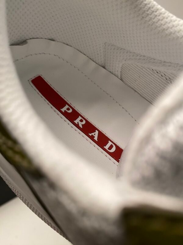 PRDA Trainers with Mesh Panels and Contrast Smooth Overlays - Olive Green