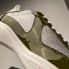 PRDA Trainers with Mesh Panels and Contrast Smooth Overlays - Olive Green