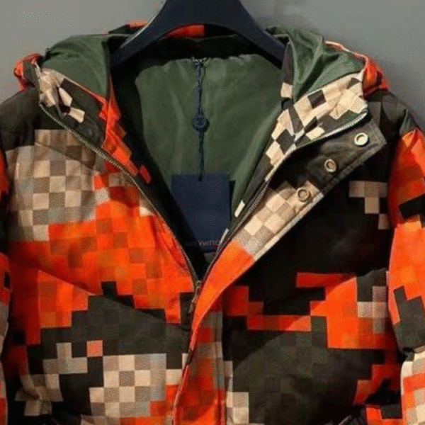 LV ORANGE MOSAIC PATTERN COAT