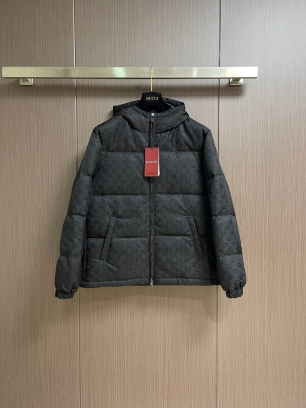 GCCI Hooded Puffer Jacket - Black