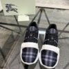 BRBY BLACK CHECK STRAP TRAINERS