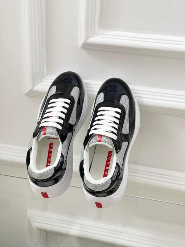 PRDA Trainers with Mesh Panels and Contrast Smooth Overlays - Black