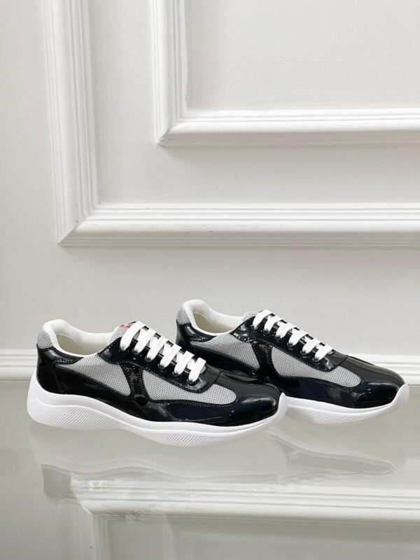 PRDA Trainers with Mesh Panels and Contrast Smooth Overlays - Black