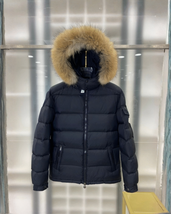 MNCLR HOODED WITH FUR TRIM BLUE