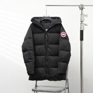 CG BLACK HOODIE COAT WITH RIBBED CUFFS