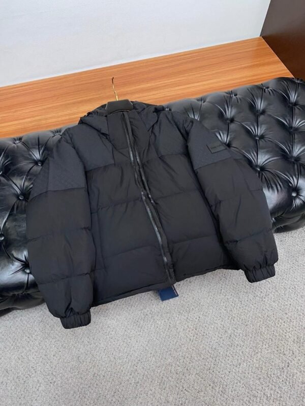 LV BLACK HOODED PUFFER COAT