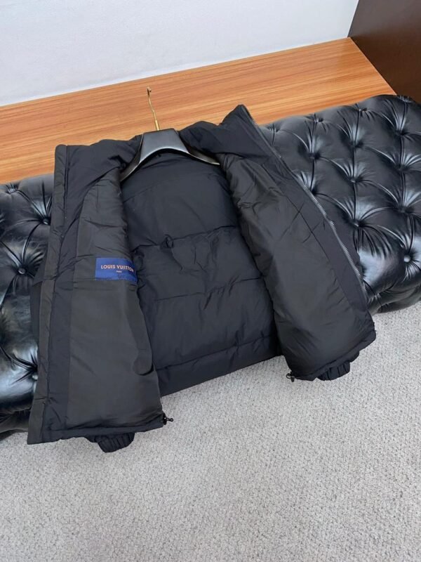 LV BLACK HOODED PUFFER COAT