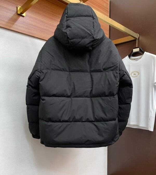 LV BLACK HOODED PUFFER COAT