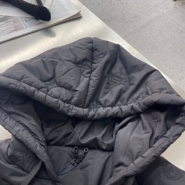 LV MONOGRAM QUILTED HOODED COAT