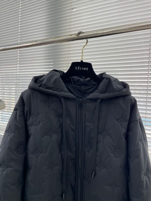 LV MONOGRAM QUILTED HOODED COAT