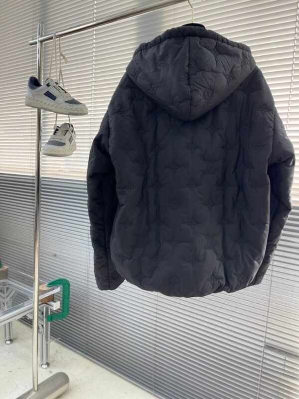 LV MONOGRAM QUILTED HOODED COAT