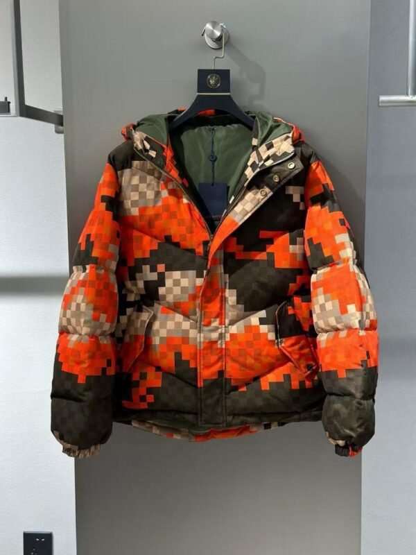 LV ORANGE MOSAIC PATTERN COAT