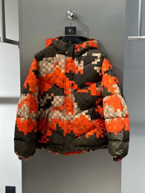 LV ORANGE MOSAIC PATTERN COAT