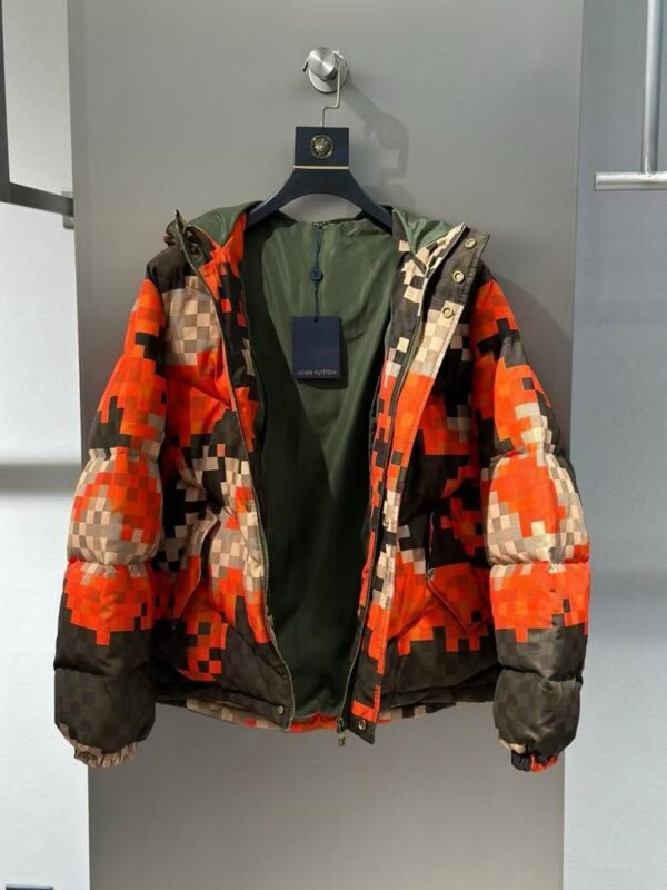 LV ORANGE MOSAIC PATTERN COAT
