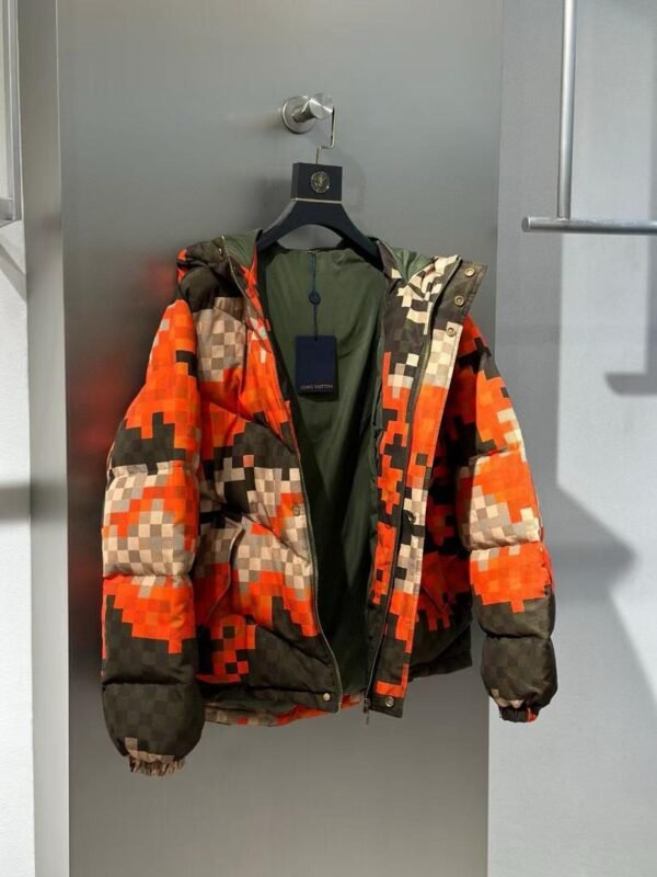 LV ORANGE MOSAIC PATTERN COAT
