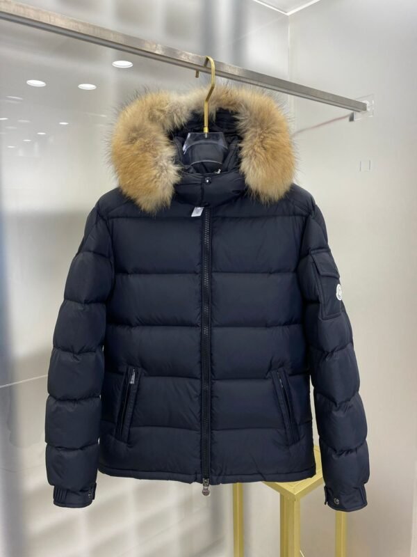 MNCLR HOODED WITH FUR TRIM BLUE