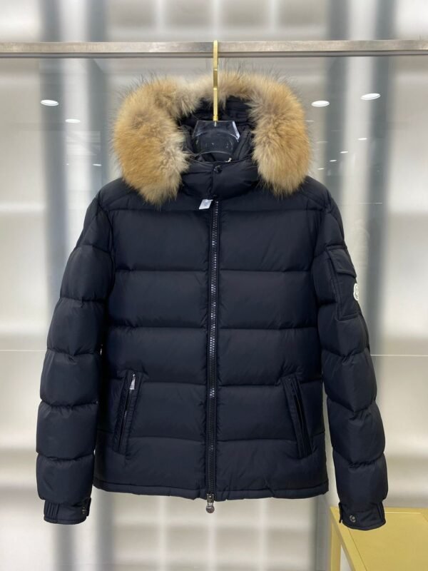 MNCLR HOODED WITH FUR TRIM BLUE