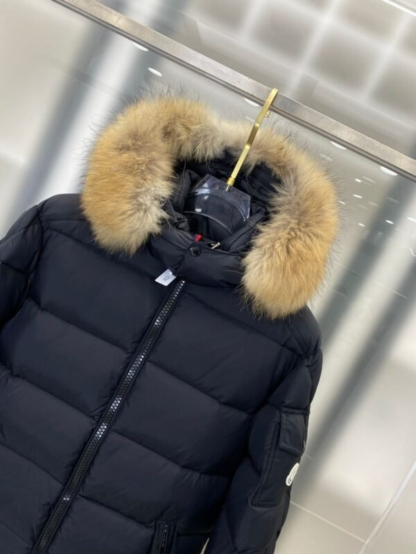 MNCLR HOODED WITH FUR TRIM BLUE