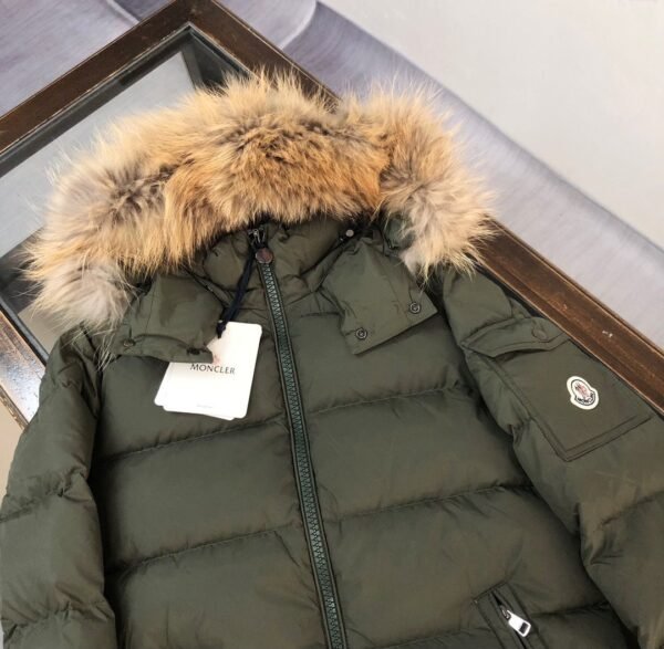 MNCLR HOODED WITH FUR TRIM GREEN