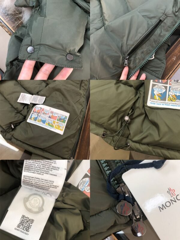 MNCLR HOODED WITH FUR TRIM GREEN