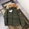 MNCLR HOODED WITH FUR TRIM GREEN