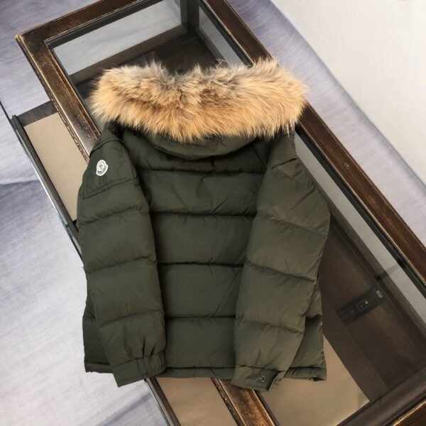 MNCLR HOODED WITH FUR TRIM GREEN