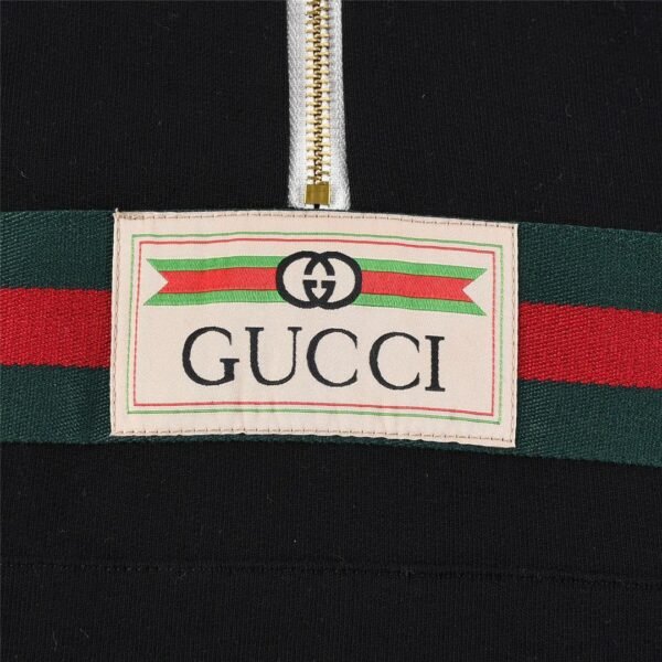 GCCI HALF-ZIP HOODIE BLACK