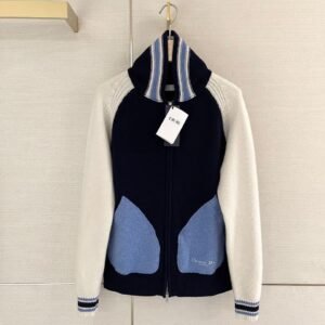 CD CARDIGAN IN BLUE AND BEIGE