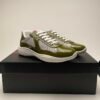 PRDA Trainers with Mesh Panels and Contrast Smooth Overlays - Olive Green