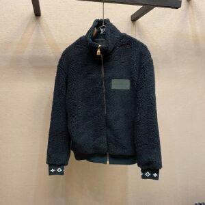 LV FLEECE BLOUSON IN NAVY BLUE