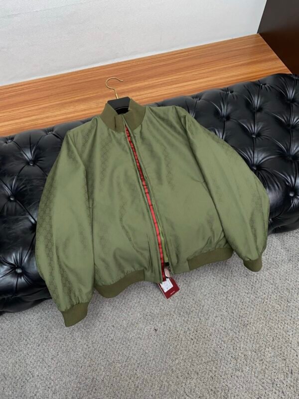 GCCI Monogram Zip Jacket - Olive Green