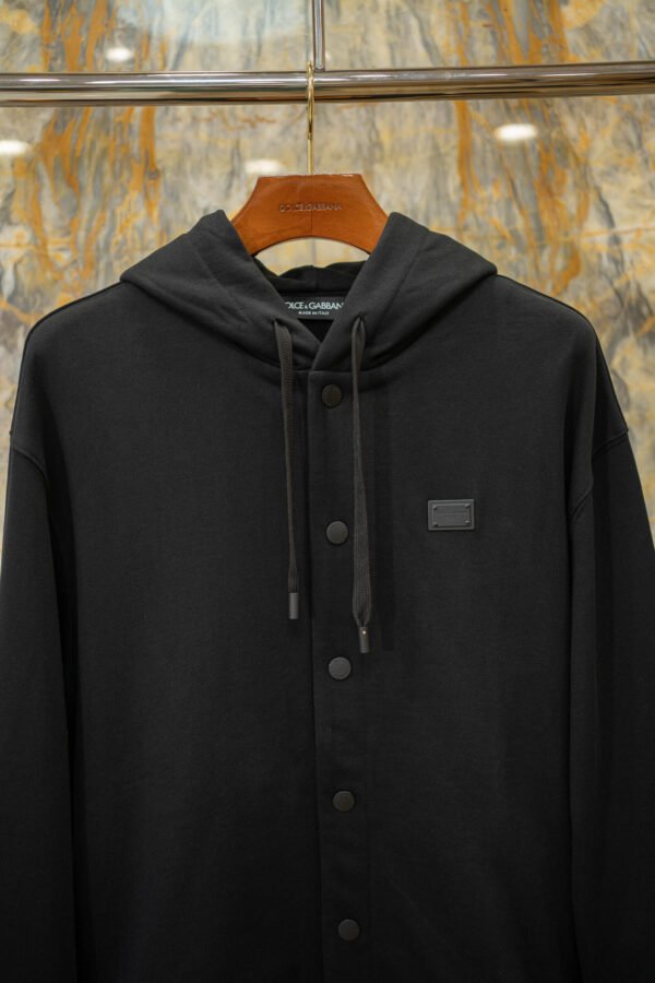 DG Hooded Button Jacket - Black