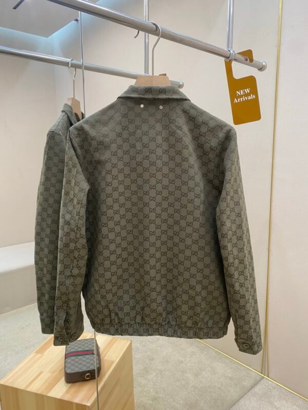 GCCI Monogram Zip-Up Jacket - Olive Green