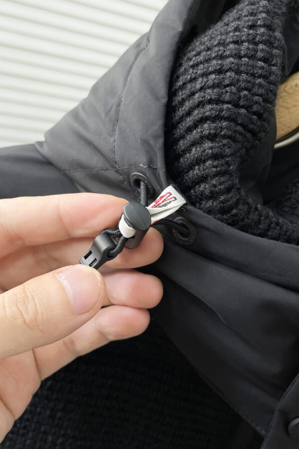 MNCLR Textured Knit Panel Hooded Jacket - Black