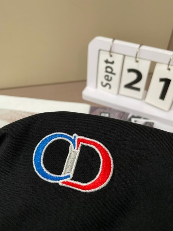 01427745 CD Crew Neck Jumper with Embroidered Chest Logo - Black