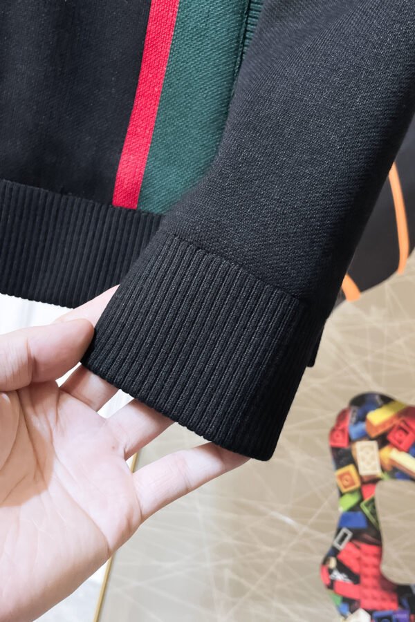 GCCI Contrast Stripe Zip Jacket - Black