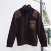 PRDA Button-Neck Jumper with Chest Pocket - Brown