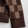 LVE Damier Panel Monogram Zip Knit Jacket – Brown