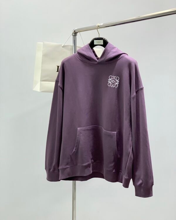 LWE Minimal Embroidered Logo Hoodie - Purple