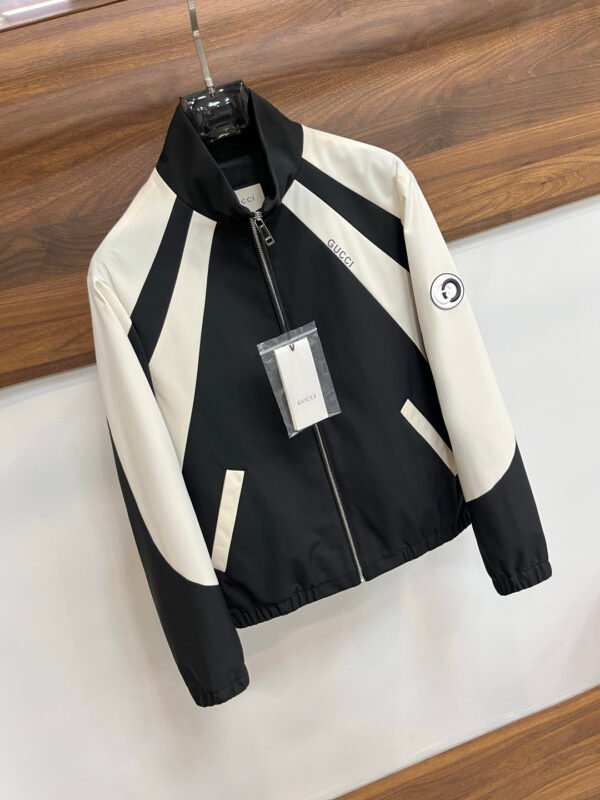 GCCI Zip-Up Jacket with Contrast Panel - Black