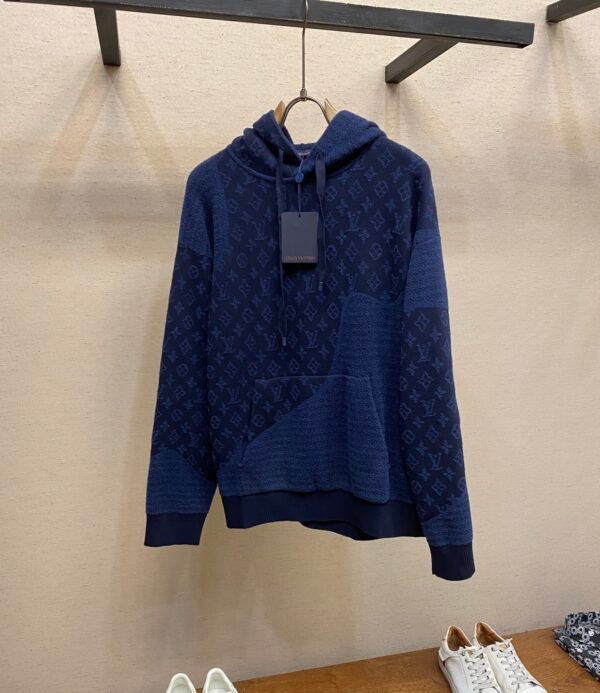 LVE Patterned Panel Hoodie – Navy