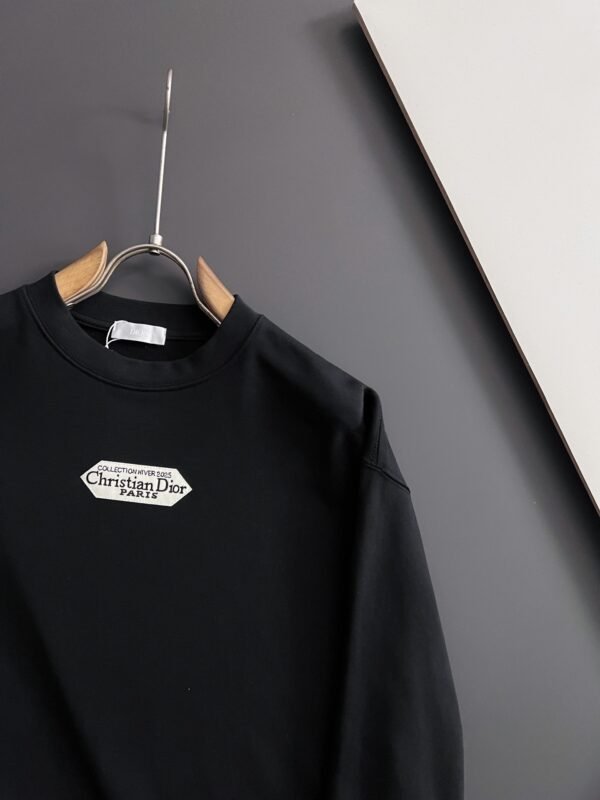 CD Crew Neck Jumper with Embroidered Patch - Black