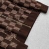 LVE Damier Panel Monogram Zip Knit Jacket – Brown