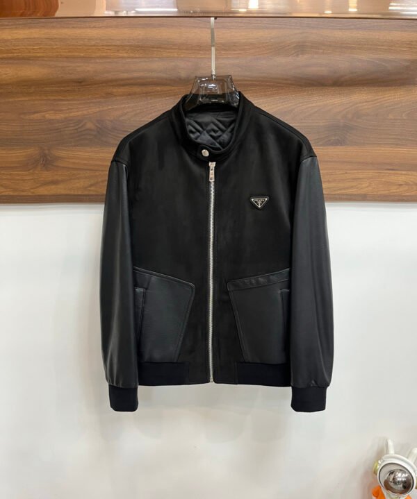 PRDA Contrast Panel Jacket with Logo Patch - Black