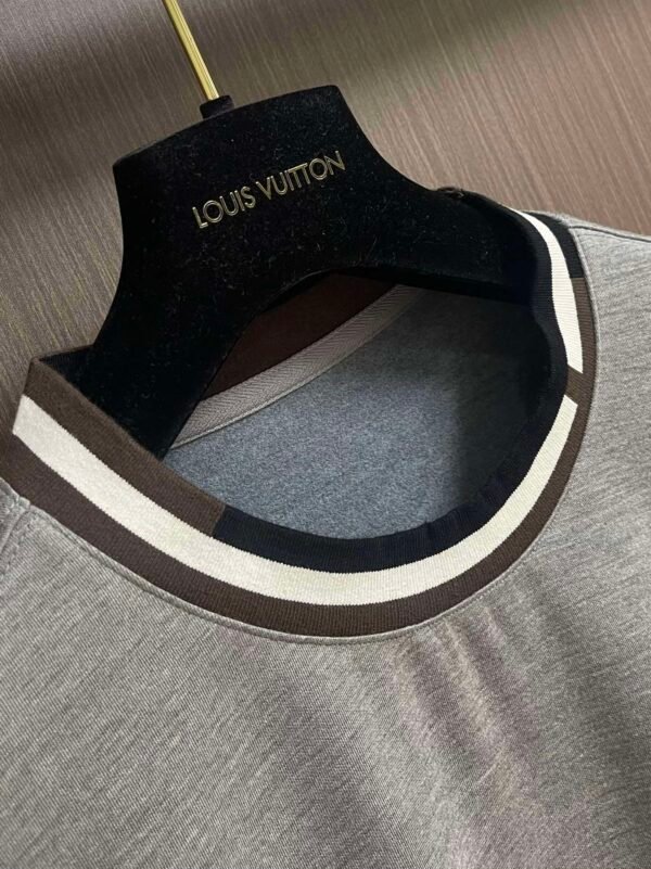 HRMS Ribbed Crew Neck Jumper with Contrast Trim - Grey