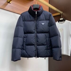 PRDA Puffer Jacket with Logo Patch - Navy Blue