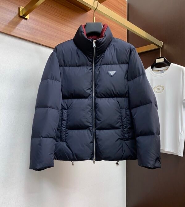 PRDA Puffer Jacket with Logo Patch - Navy Blue