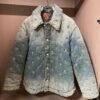 LVE Monogram Pattern Padded Jacket - Light Blue