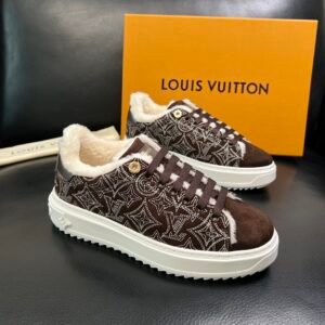 LVE Time-Out Monogram Suede Trainers - Brown