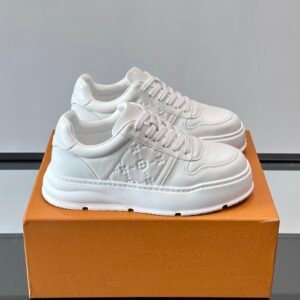 LVE Men’s White Luxury Low-Top Trainers